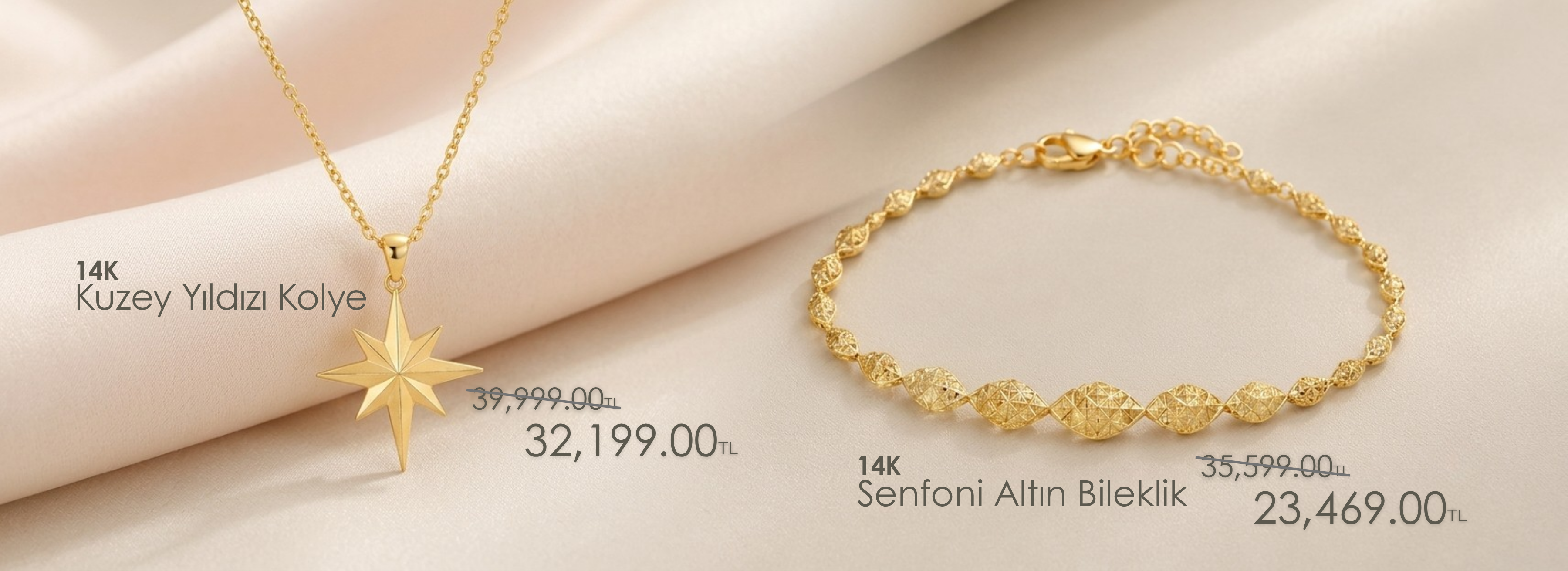 Yeni üyelere özel kampanya - Kuzey Yıldızı Kolye ve Senfoni Bileklik
